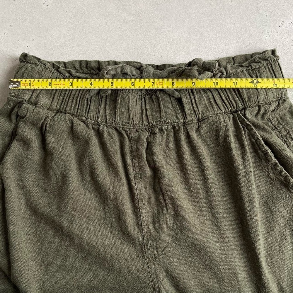Hollister Olive Green High Waist Cotton Viscose Linen Lightweight Jogger Pants S - Picture 3 of 7